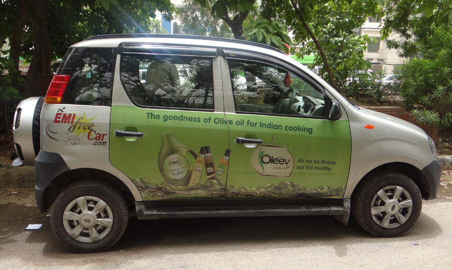 Olive Oil car advertisement in New Delhi