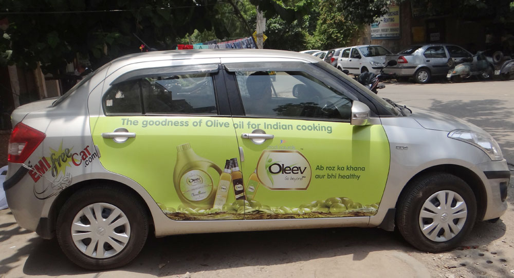 Olive Oil car advertisement in New Delhi