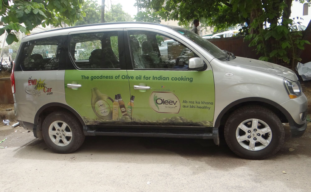 Olive Oil car advertisement in New Delhi