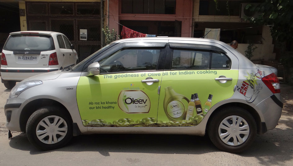 Olive Oil car advertisement in New Delhi