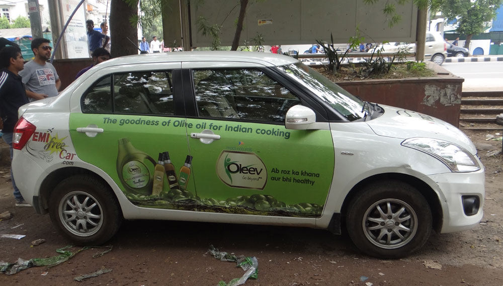 Olive Oil car advertisement in New Delhi