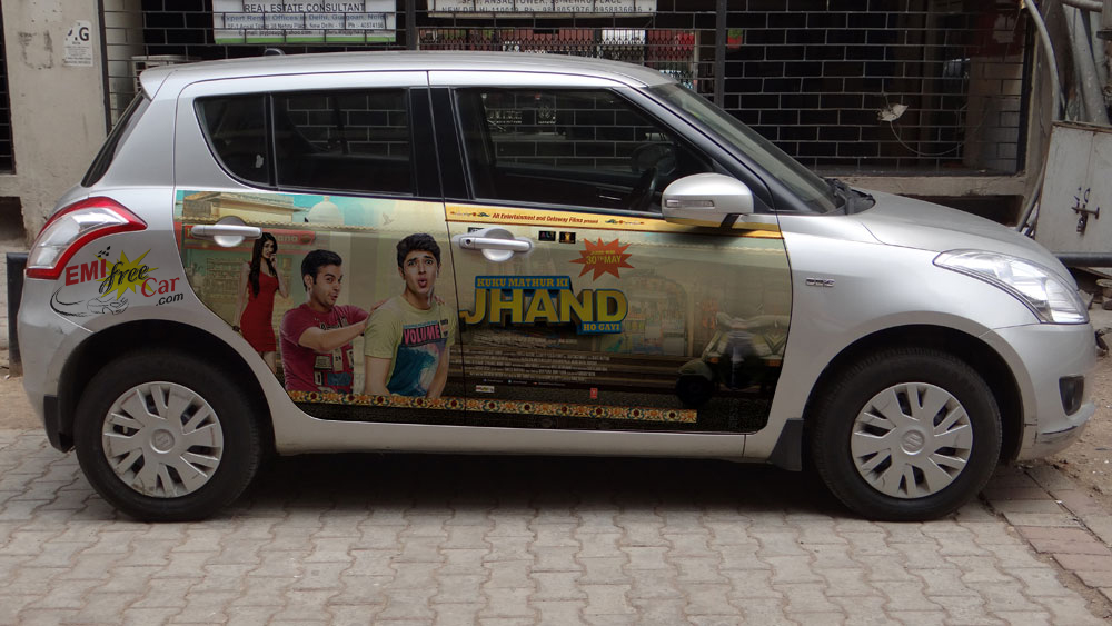 Kuku Mathur ki Jhand ho Gai Advertising on Car